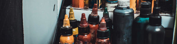 Empty Tattoo Ink Bottles