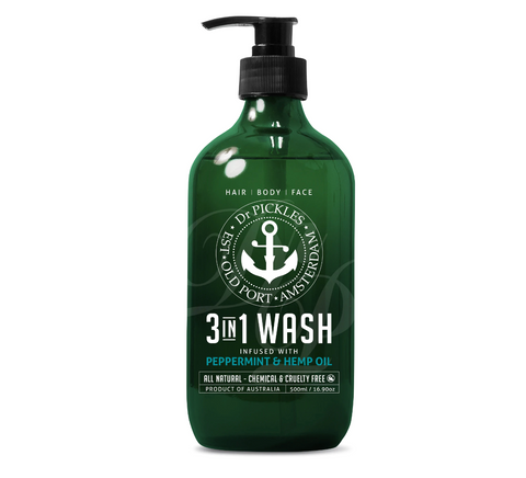 Dr Pickles Peppermint & Hemp Oil Infused 3 in 1 Wash