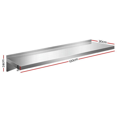 Stainless Steel Wall Shelving & Display - 1200mm