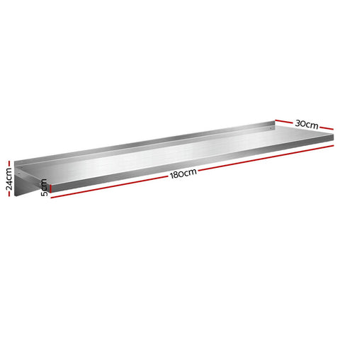 Stainless Steel Wall Shelving & Display - 1800mm