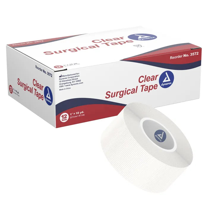 Dynarex 1" Clear Surgical Tape (12 Rolls)