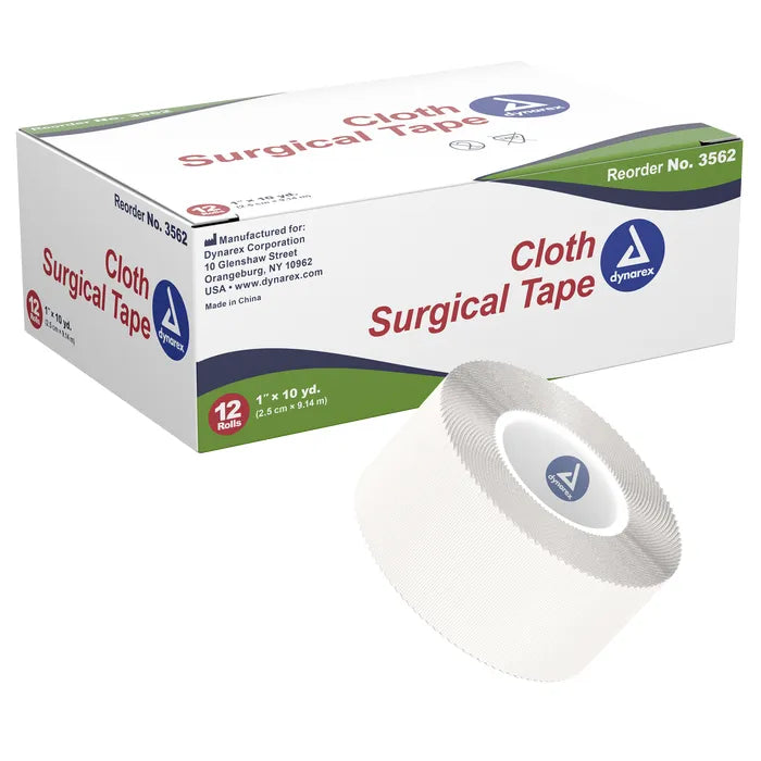 Dynarex 1" Cloth Surgical Tape (12 Rolls)