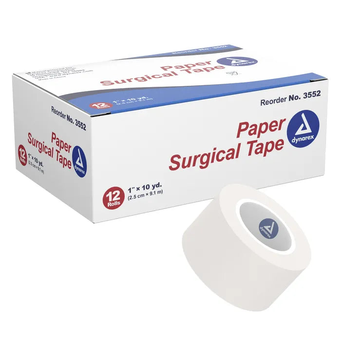 Dynarex 1" Paper Surgical Tape (12 Rolls)