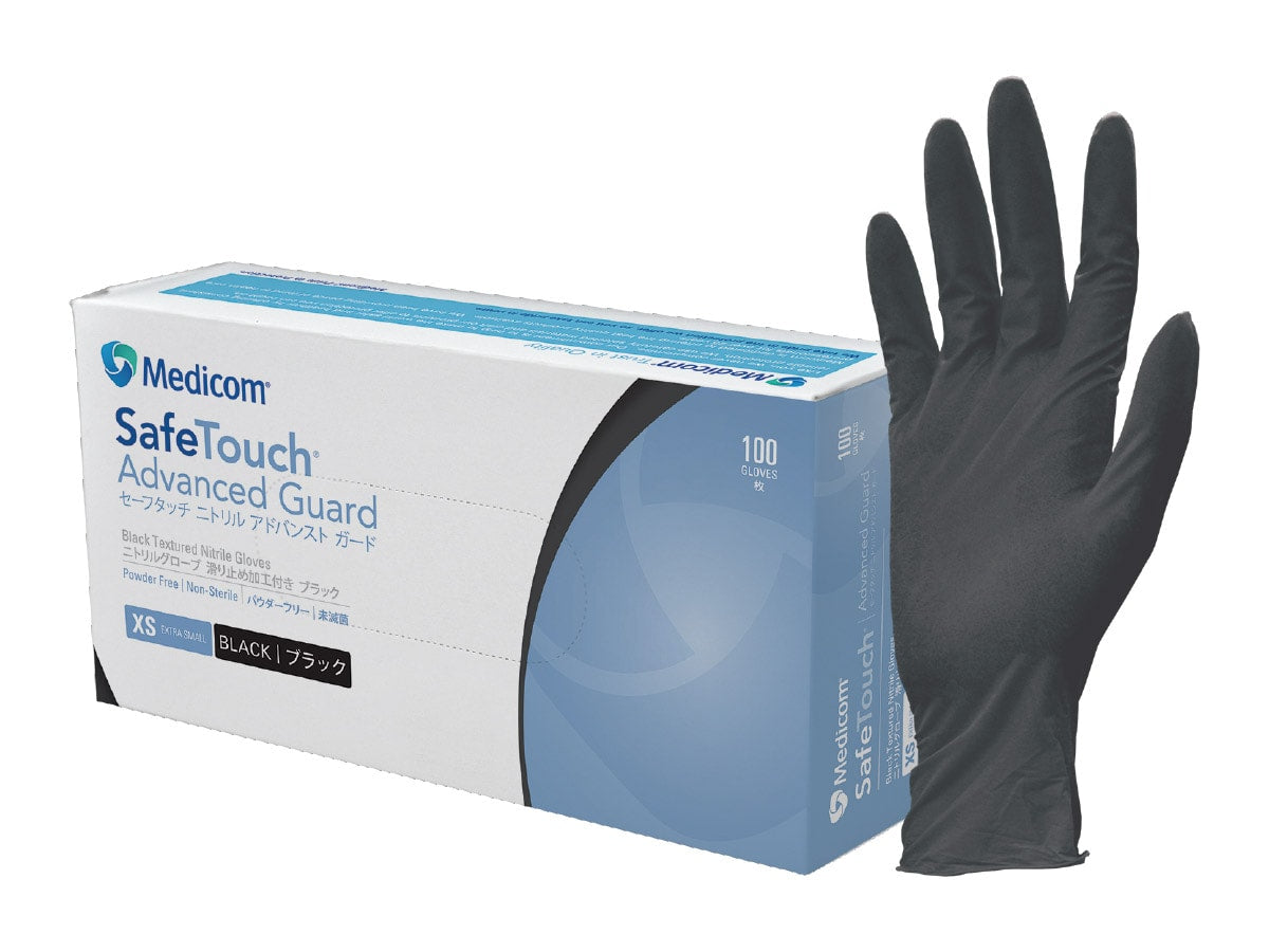 Medicom® SafeTouch™ Advanced Guard Black Nitrile Gloves