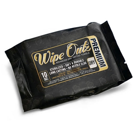 MD Wipe Outz™ OG Black Tattoo Towels - 10 Pack