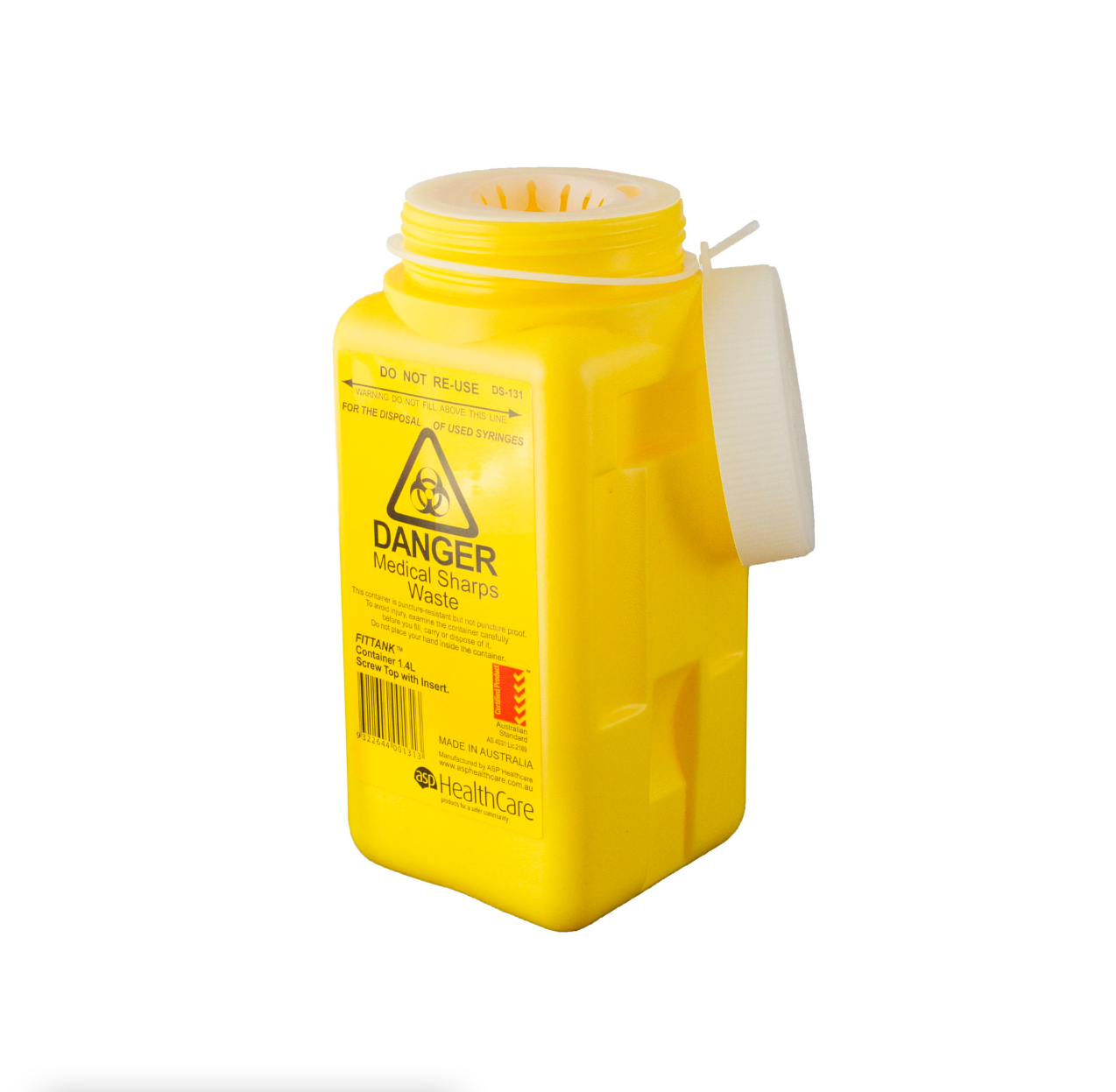 Medical Sharps Waste Container - 1.4L