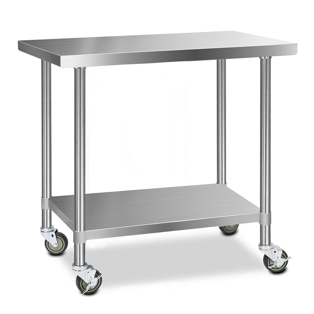 Stainless Steel Medical Work Bench Trolley - 610mm x 1219mm