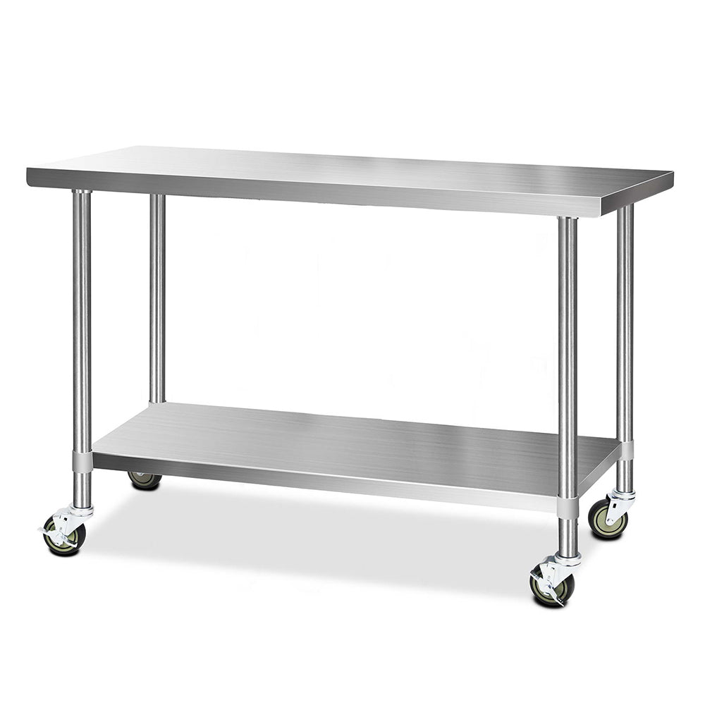 Stainless Steel Medical Work Bench Trolley - 610mm x 1524mm