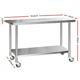 Load image into Gallery viewer, Stainless Steel Medical Work Bench Trolley - 610mm x 1524mm

