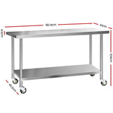 Load image into Gallery viewer, Stainless Steel Medical Work Bench Trolley - 610mm x 1829mm
