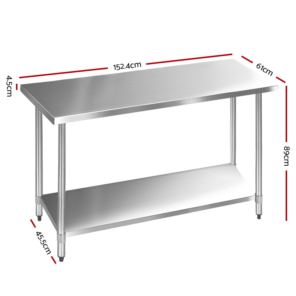 Stainless Steel Medical Work Bench - 610mm x 1524mm