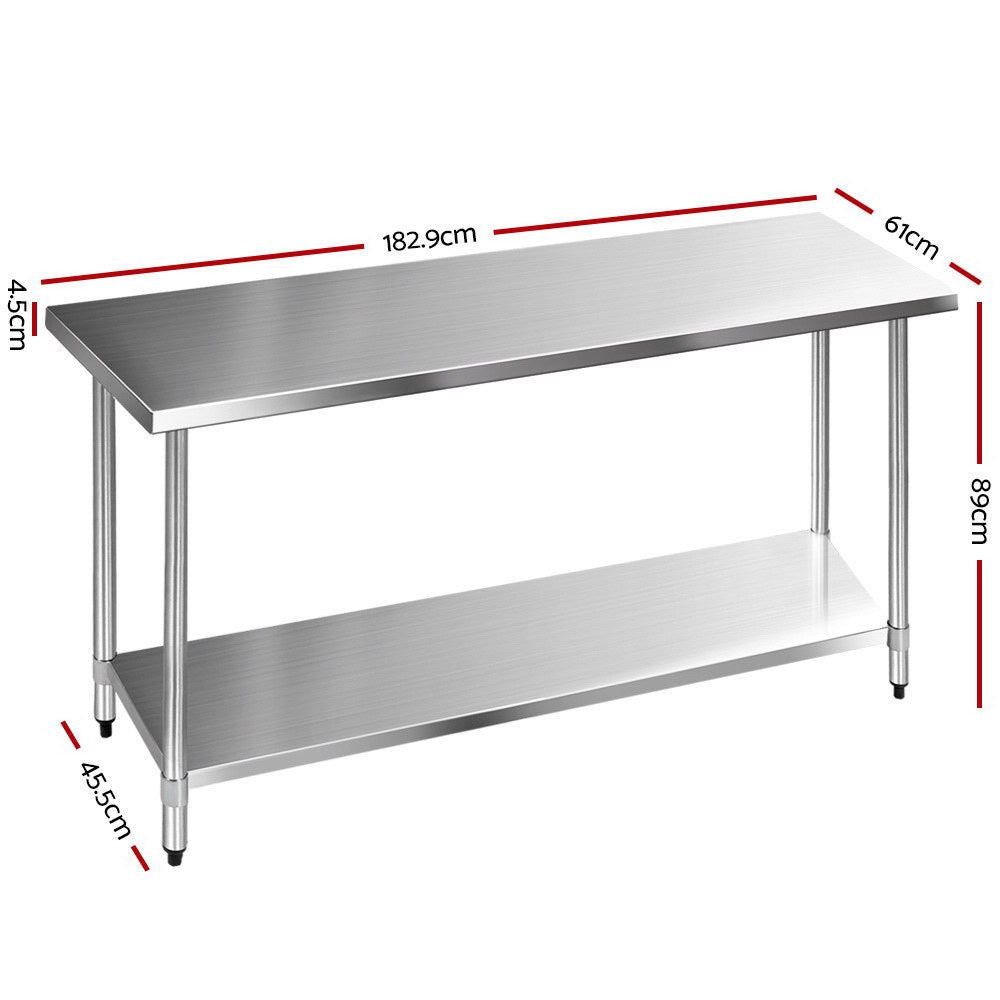 Stainless Steel Medical Work Bench - 610mm x 1829mm
