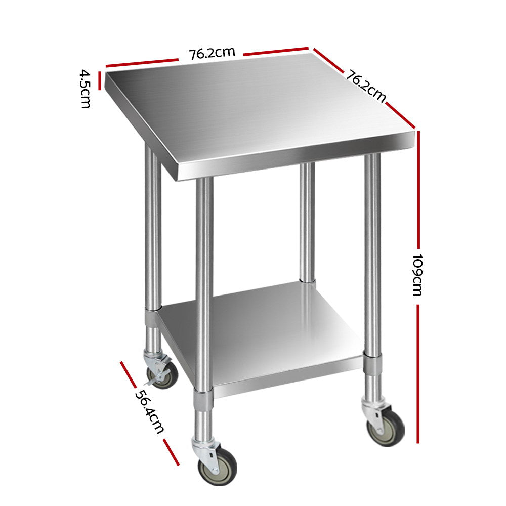 Stainless Steel Medical Work Bench Trolley - 762mm x 762mm