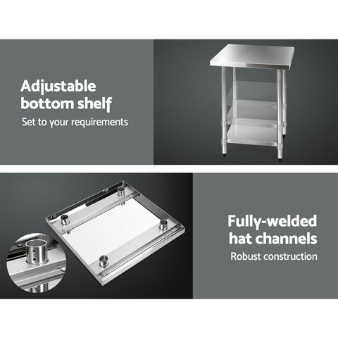 Stainless Steel Medical Work Bench Trolley - 610mm x 610mm